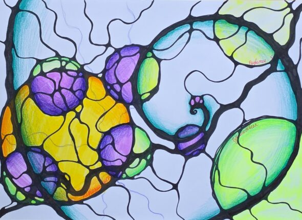 Chernik Art therapeutic NeuroGraphic illustration symbolizing emotional balance, creativity, and personal growth.