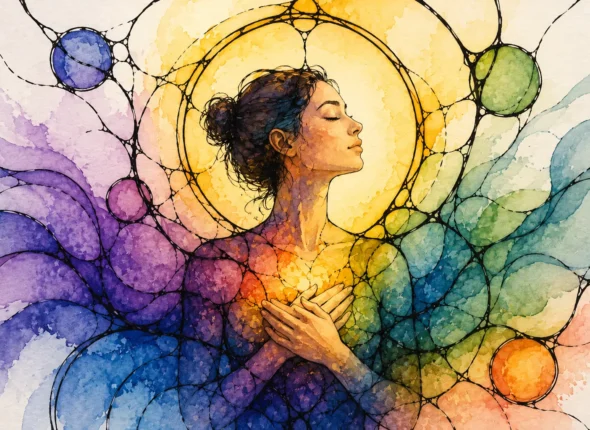 Chernik Art NeuroGraphica Art illustration symbolizing self-confidence, emotional stability, inner balance and calm.