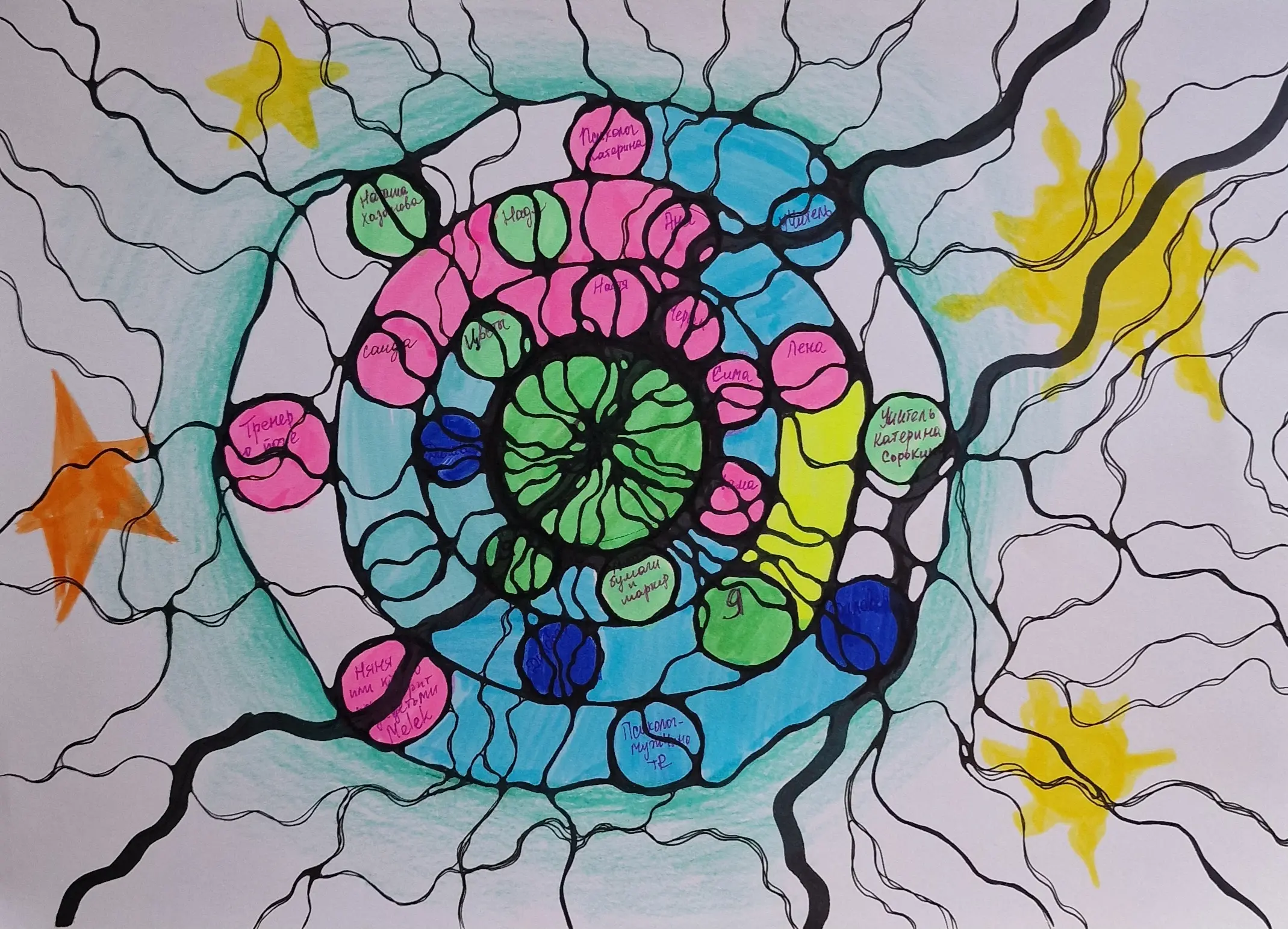 Chernik Art NeuroGraphica illustration symbolizing self-confidence, emotional stability, inner balance and calm.